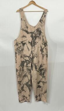 STATE THE LABEL No Sz M L Mottled Tan Gray Jumper Jumpsuit